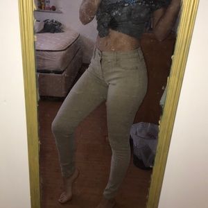 Khaki jeans from hollister, they are low rise